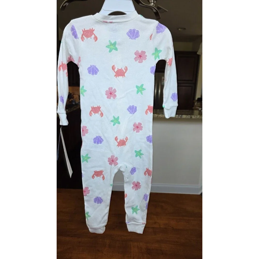 Carter's Bedtime Girl Sea Critters 100% Cotton 1-Piece Pajama 18mos New